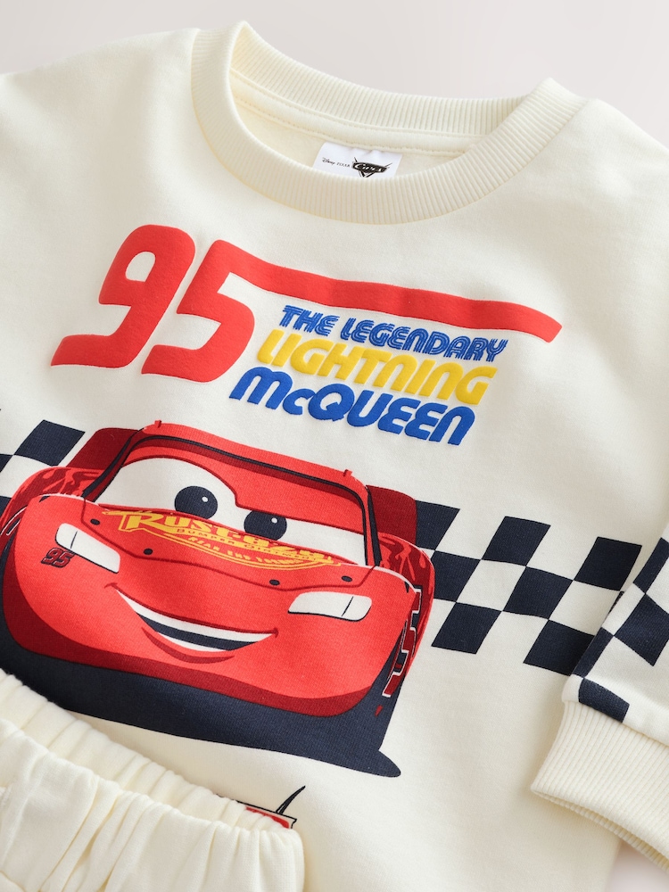 Cream/Red Cars Sweatshirt and Shorts Set (9mths-8yrs) - Image 7 of 9