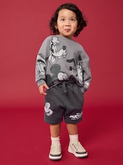 Charcoal Grey Mickey & Friends Crew Sweatshirt and Shorts Set (3mths-8yrs) - Image 1 of 9