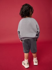 Charcoal Grey Mickey & Friends Crew Sweatshirt and Shorts Set (3mths-8yrs) - Image 4 of 9