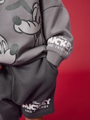 Charcoal Grey Mickey & Friends Crew Sweatshirt and Shorts Set (3mths-8yrs) - Image 5 of 9