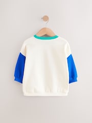 White/Blue Bluey Crew Neck 100% Cotton Sweatshirt (12mths-8yrs) - Image 2 of 4