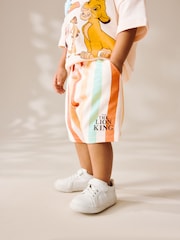 White Lion King Short Sleeve 100% Cotton Hoodie and Shorts Set (3mths-8yrs) - Image 2 of 8
