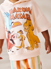 White Lion King Short Sleeve 100% Cotton Hoodie and Shorts Set (3mths-8yrs) - Image 4 of 8