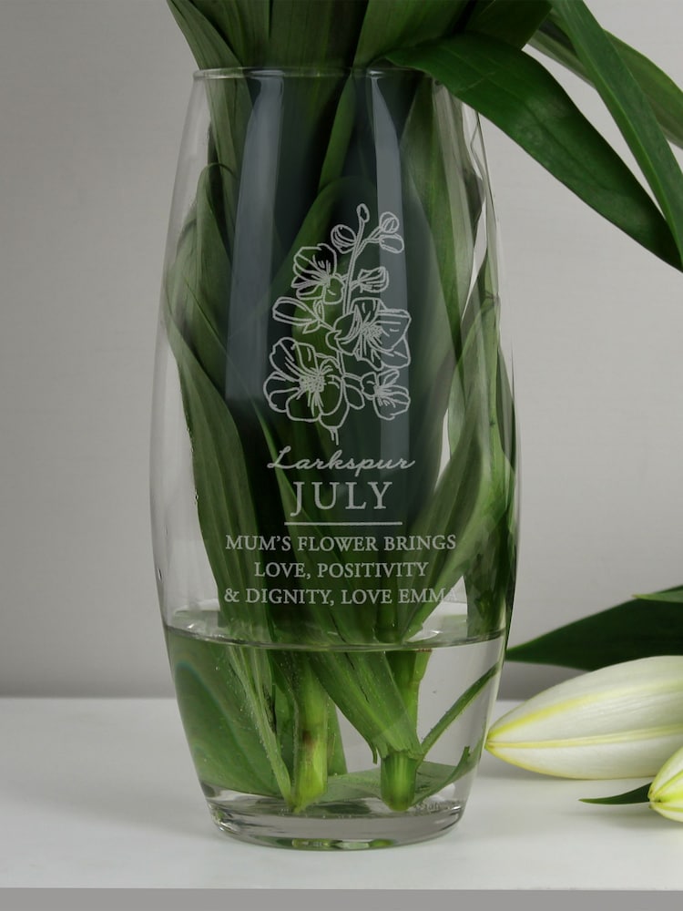 Personalised July Birth Flower Bullet Vase by PMC - Image 2 of 3