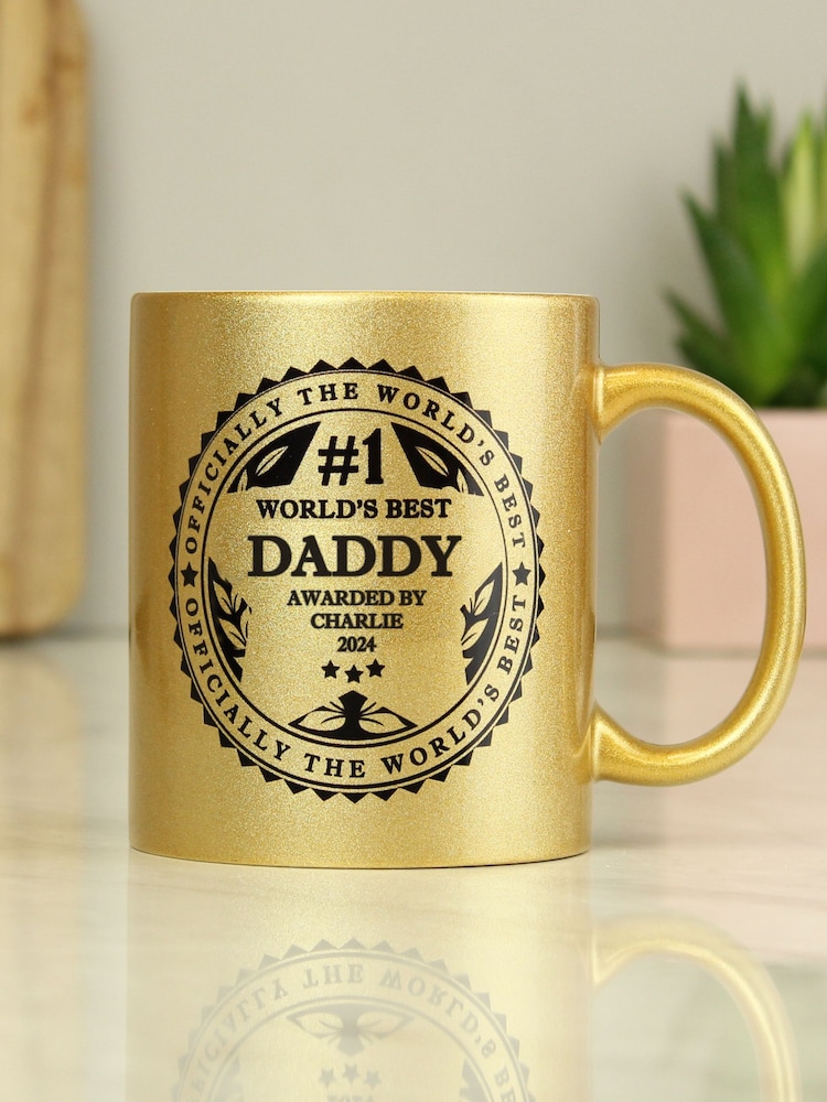Personalised Worlds Best Gold Mug by PMC - Image 1 of 3