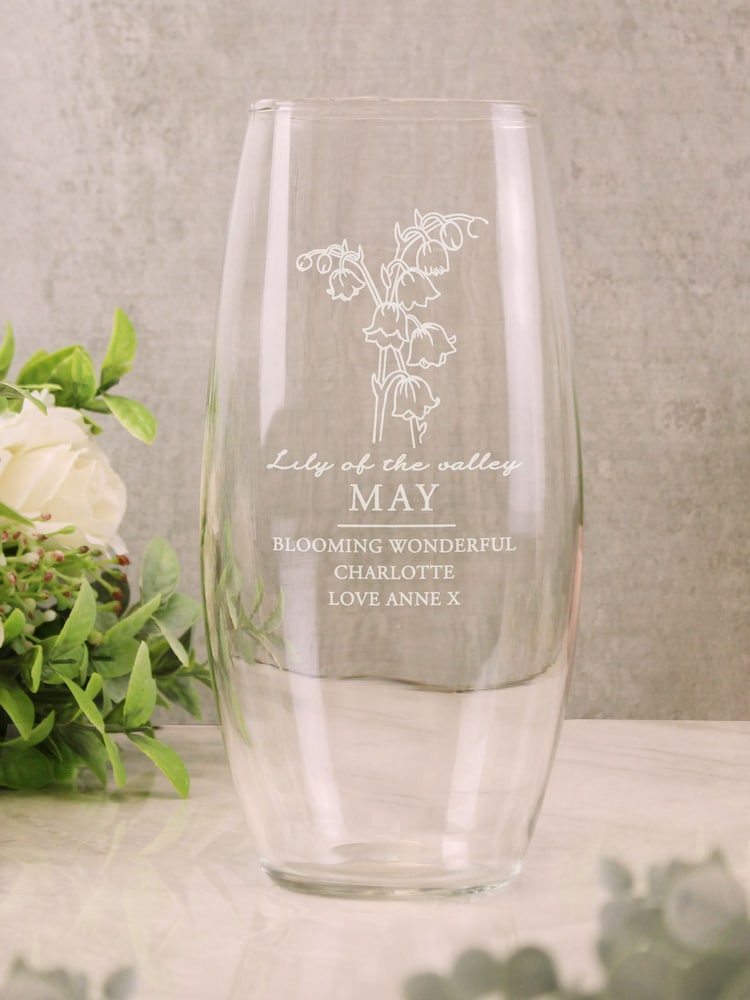 Personalised May Birth Flower Bullet Vase by PMC - Image 1 of 3