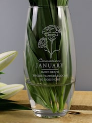 Personalised January Birth Flower Bullet Vase by PMC - Image 2 of 3