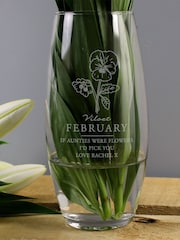 Personalised February Birth Flower Bullet Vase by PMC - Image 2 of 3