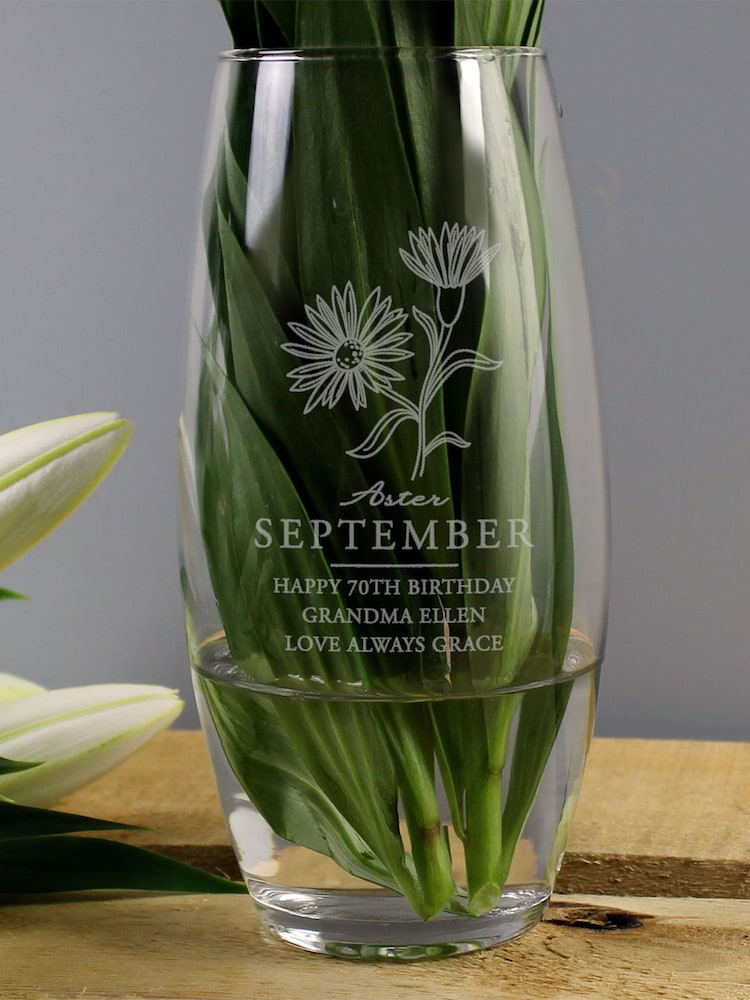 Personalised September Birth Flower Bullet Vase by PMC - Image 2 of 3