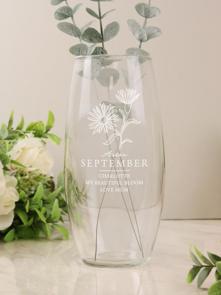 Personalised September Birth Flower Bullet Vase by PMC - Image 3 of 3