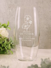 "Personalised October Birth Flower Bullet Vase by PMC - Image 1 of 3