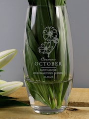 "Personalised October Birth Flower Bullet Vase by PMC - Image 2 of 3