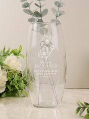 "Personalised October Birth Flower Bullet Vase by PMC - Image 3 of 3