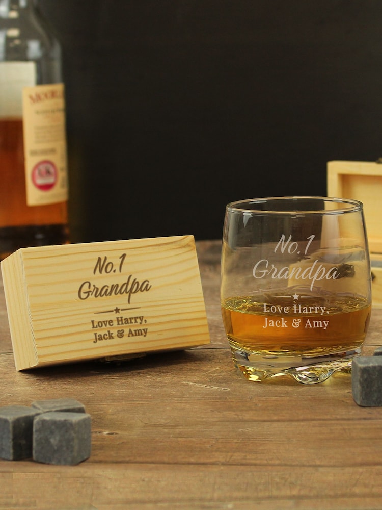 Personalised No.1 Cooling Stones And Glass Set by PMC - Image 1 of 4