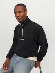 JACK & JONES Black Quarter Zip Fleece - Image 3 of 6