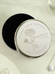 Personalised November Birth Flower Round Trinket Box by PMC - Image 2 of 3
