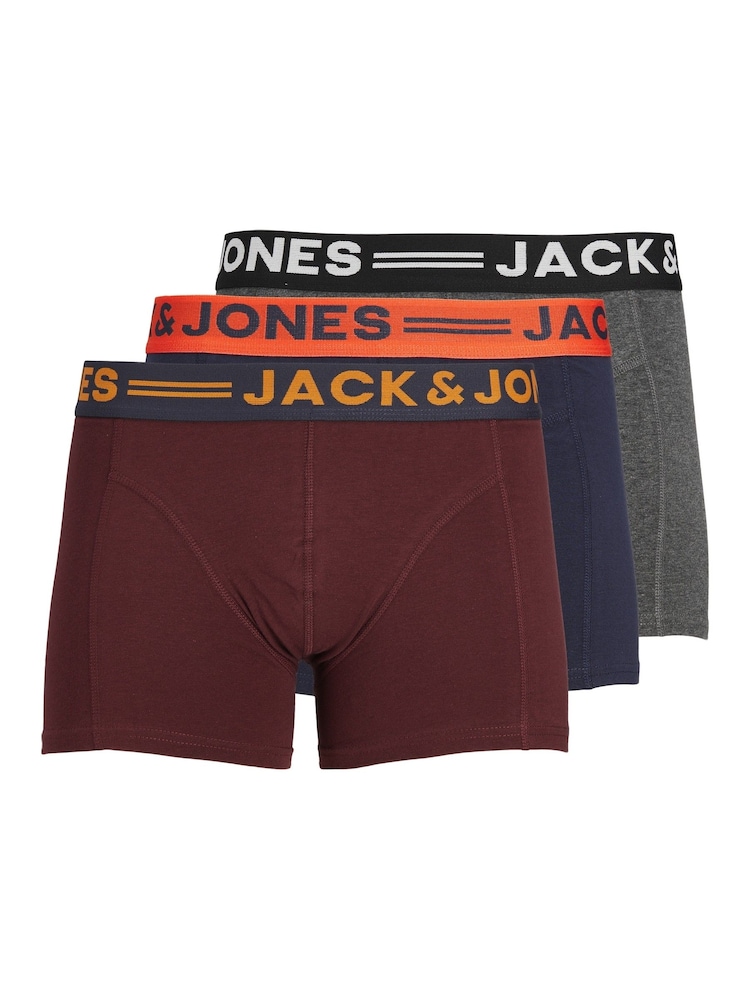 JACK & JONES Purple Boxers 3 Pack - Image 1 of 6