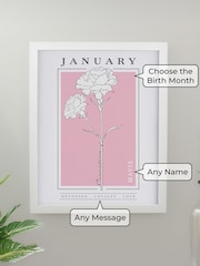 Personalised Birth Flower Framed Print by PMC - Image 1 of 5