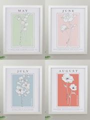Personalised Birth Flower Framed Print by PMC - Image 4 of 5