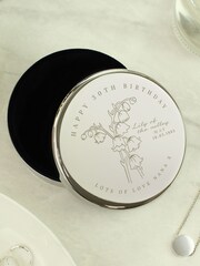 Personalised May Birth Flower Round Trinket Box by PMC - Image 2 of 3