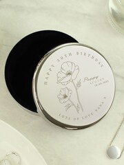 Personalised August Birth Flower Round Trinket Box by PMC - Image 3 of 3
