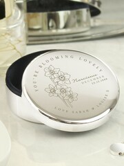 Personalised December Birth Flower Round Trinket Box by PMC - Image 2 of 3