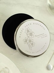 Personalised December Birth Flower Round Trinket Box by PMC - Image 3 of 3