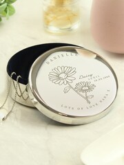 Personalised April Birth Flower Round Trinket Box by PMC - Image 3 of 3