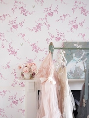 Shabby Chic by Rachel Ashwell® Pink Butterflies 10M Wallpaper - Image 2 of 3
