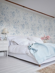 Shabby Chic by Rachel Ashwell® Blue Romantic Rose 10M Wallpaper - Image 2 of 3