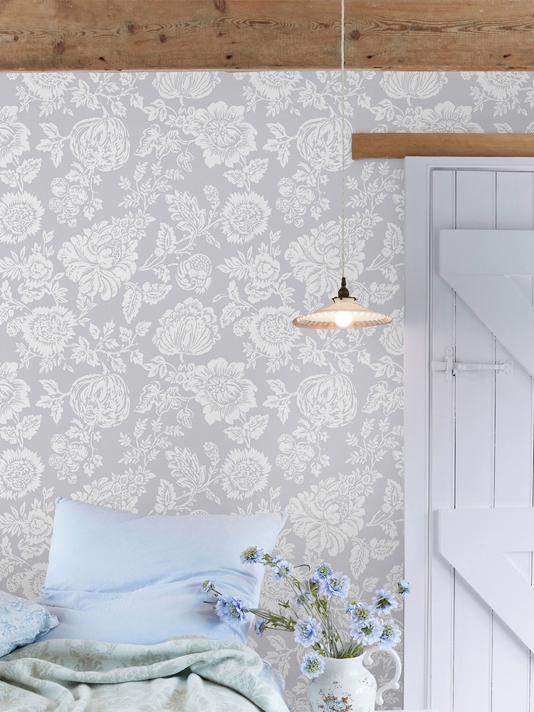 Shabby Chic by Rachel Ashwell® Grey Stipple 10M Wallpaper - Image 2 of 3