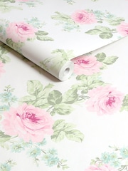 Shabby Chic by Rachel Ashwell® Pink Royal Bouquet 10M Wallpaper - Image 1 of 3