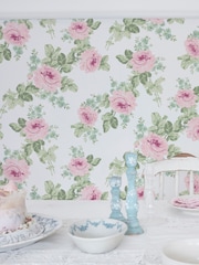Shabby Chic by Rachel Ashwell® Pink Royal Bouquet 10M Wallpaper - Image 2 of 3