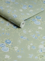 Shabby Chic by Rachel Ashwell® Sage Wild Flower 10M Wallpaper - Image 1 of 3