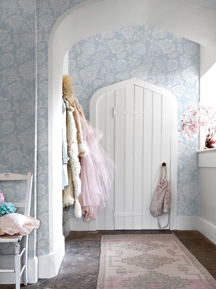 Shabby Chic by Rachel Ashwell® Blue Stipple 10M Wallpaper - Image 2 of 3