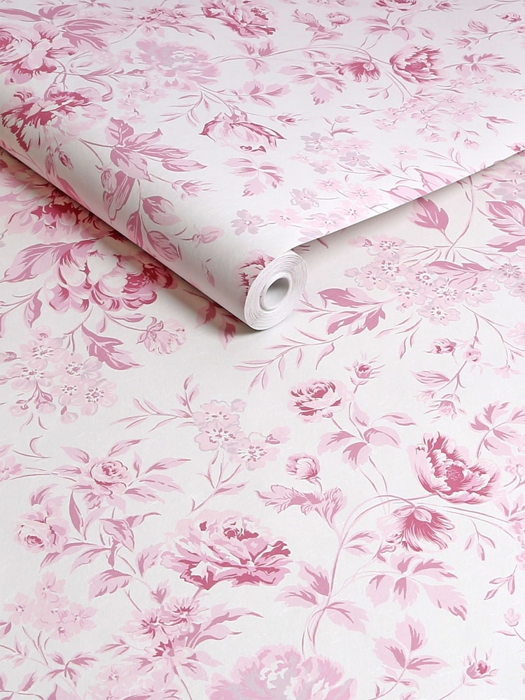 Shabby Chic by Rachel Ashwell® Pink Romantic Rose 10M Wallpaper - Image 1 of 3