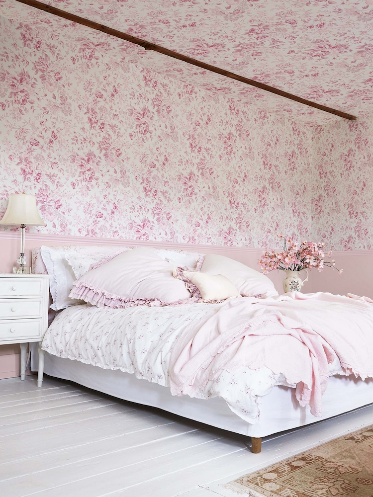 Shabby Chic by Rachel Ashwell® Pink Romantic Rose 10M Wallpaper - Image 2 of 3