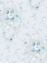 Shabby Chic by Rachel Ashwell® Soft Blue Garden Floral 10M Wallpaper - Image 3 of 3
