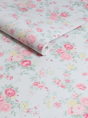 Shabby Chic by Rachel Ashwell® Blue Wild Flower 10M Wallpaper - Image 1 of 3