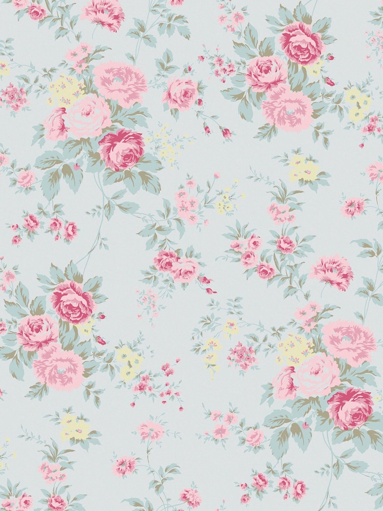 Shabby Chic by Rachel Ashwell® Blue Wild Flower 10M Wallpaper - Image 3 of 3