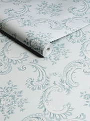Shabby Chic by Rachel Ashwell® Blue Boudoir Beauty 10M Wallpaper - Image 1 of 3