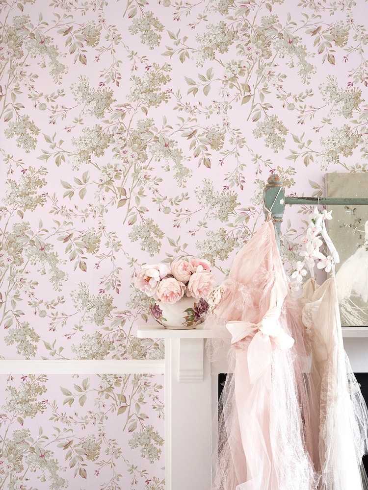 Shabby Chic by Rachel Ashwell® Pink Chelsea 10M Wallpaper - Image 2 of 3