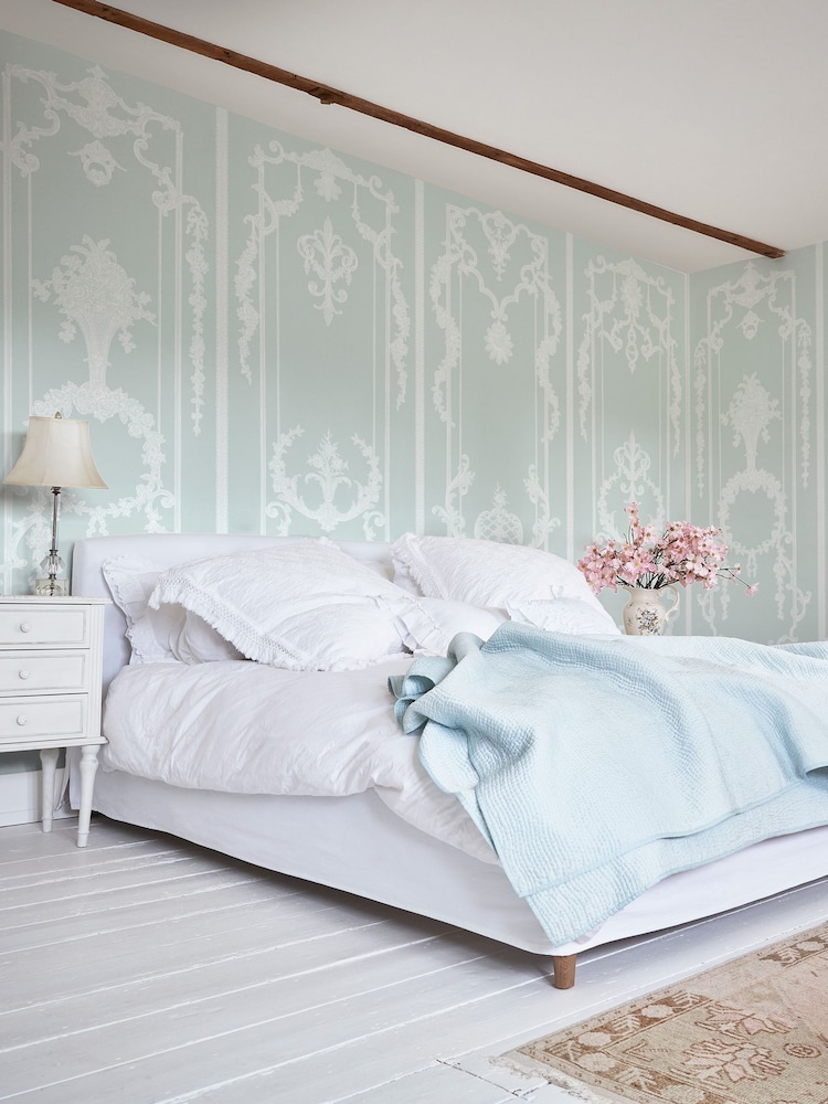 Shabby Chic Blue Panel Francaise Fixed Size 4M Mural - Image 1 of 3