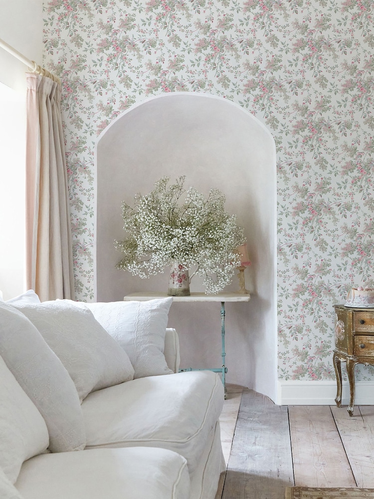 Shabby Chic by Rachel Ashwell® Fresh White Chelsea 10M Wallpaper - Image 2 of 3