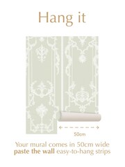 Shabby Chic Sage Panel Francaise Fixed Size 4M Mural - Image 3 of 3