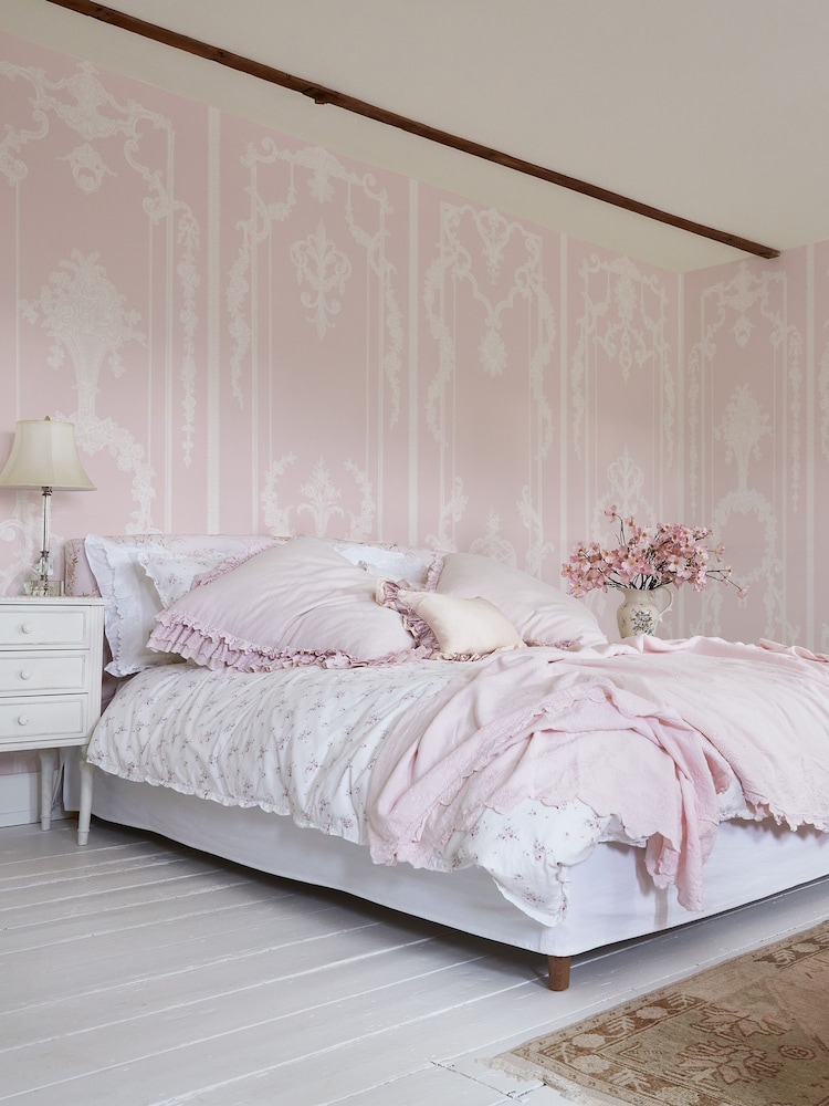 Shabby Chic Pink Panel Francaise Fixed Size 4M Mural - Image 1 of 3