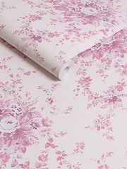 Shabby Chic by Rachel Ashwell® Pink Tonal Garden Floral 10M Wallpaper - Image 1 of 3