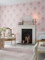 Shabby Chic by Rachel Ashwell® Pink Tonal Garden Floral 10M Wallpaper - Image 2 of 3