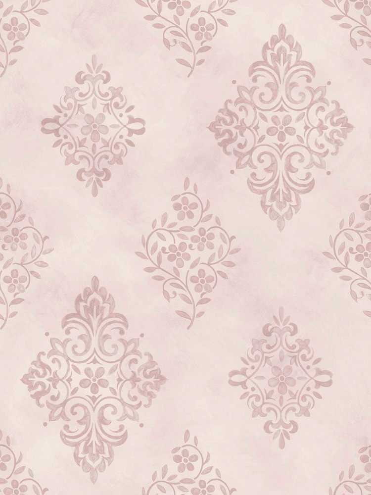 Shabby Chic by Rachel Ashwell® Pink Diamond Motif 10M Wallpaper - Image 3 of 3