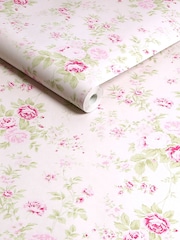 Shabby Chic by Rachel Ashwell® Pink Wild Flower 10M Wallpaper - Image 1 of 3